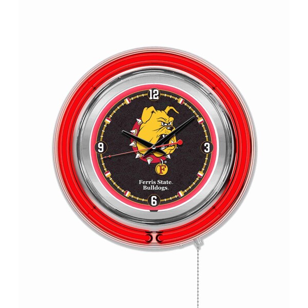 Holland Bar Stool Co Ferris State University Double Neon 15" Clock - CLK15FERRST