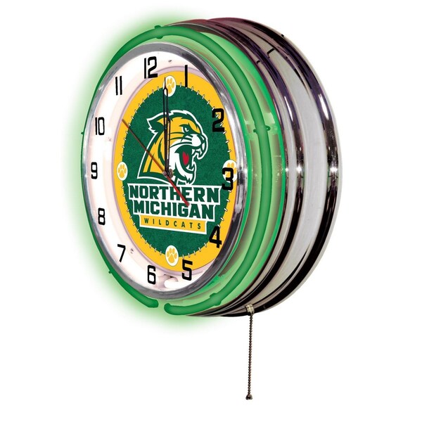 Holland Bar Stool Co Northern Michigan University Double Neon 19" Clock - CLK19NORMIC