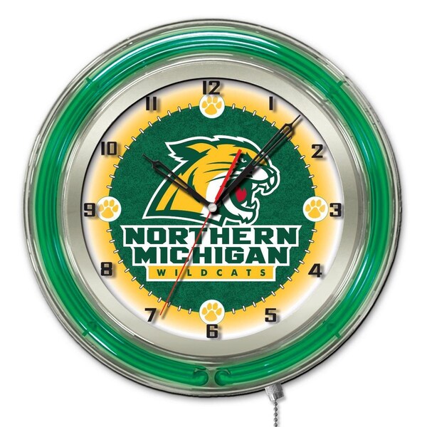 Holland Bar Stool Co Northern Michigan University Double Neon 19" Clock - CLK19NORMIC