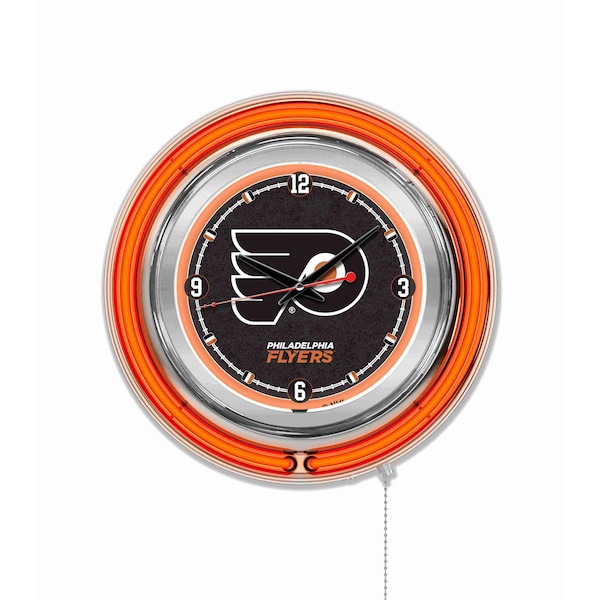 Holland Bar Stool Co Philadelphia Flyers Double Neon 15" Clock, NHL - CLK15PHIFLY
