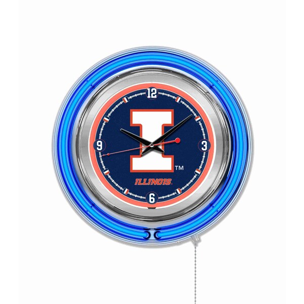 Holland Bar Stool Co University of Illinois Double Neon 15" Clock - CLK15ILLINIU