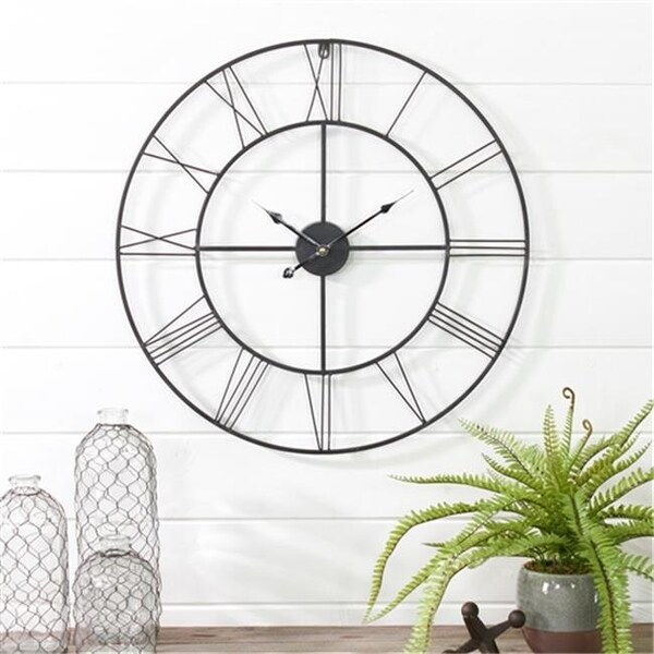 Aspire Home Accents Aspire Home Accents 6657 Alpin Round Metal Wall Clock; Gray - 6657