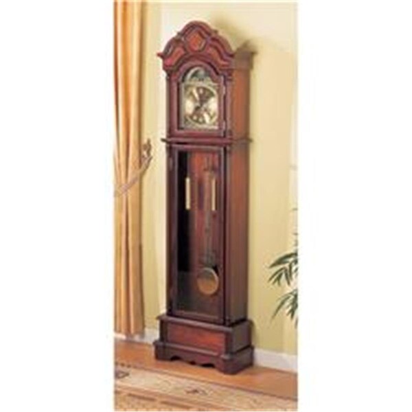 Benzara Old-style Wooden Grandfather Clock with Chime, Brown - BM159267