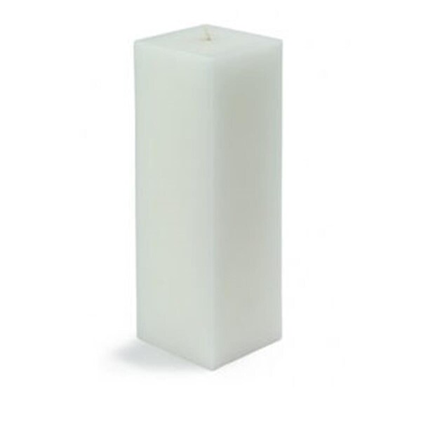 Zest Candle CPZ-151-12 3 x 9 in. White Square Pillar Candle, 12PK - CPZ-151_12