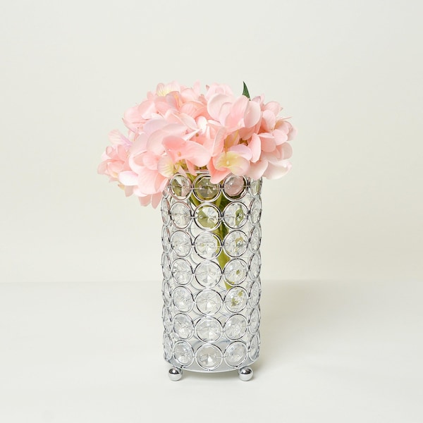Elegant Designs Elipse Crystal and Chrome 6.75 Inch Candle Holder - HG1002-CHR