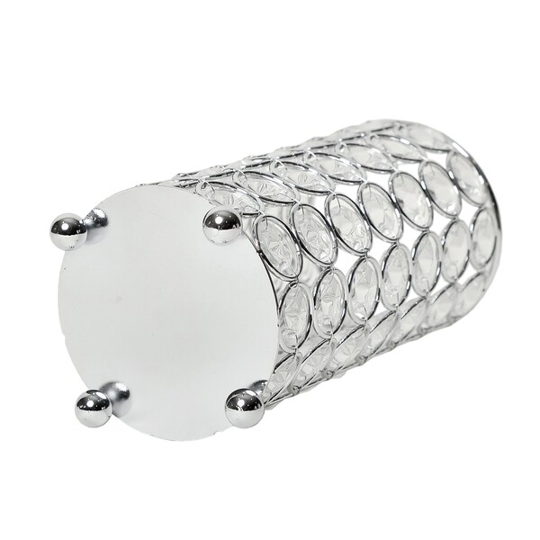 Elegant Designs Elipse Crystal and Chrome 6.75 Inch Candle Holder - HG1002-CHR