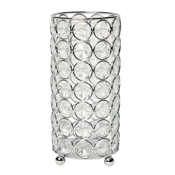 Elegant Designs Elipse Crystal and Chrome 6.75 Inch Candle Holder - HG1002-CHR