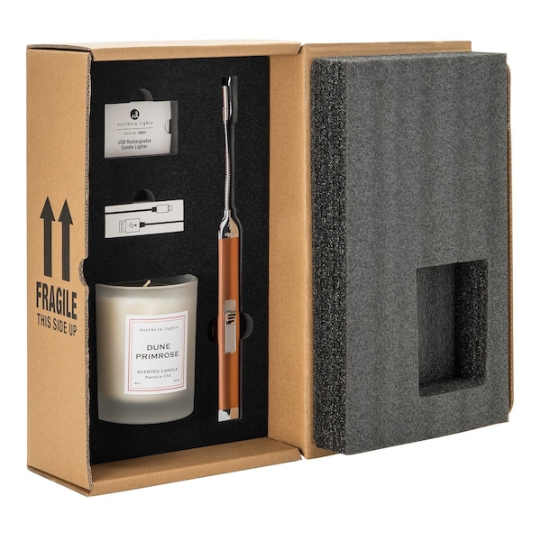 Zippo Rose Gold Rechargeable Candle Lighter & Candle Gift Set - 42968