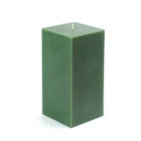 Zest Candle CPZ-145-12 3 x 6 in. Hunter Green Square Pillar Candle, 12PK - CPZ-145_12