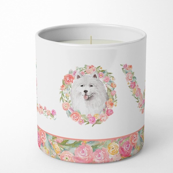 Carolines Treasures 3.75 x 3.25 in. Unisex Samoyed No.2 Love 10 oz Decorative Soy Candle - WDK4479CDL