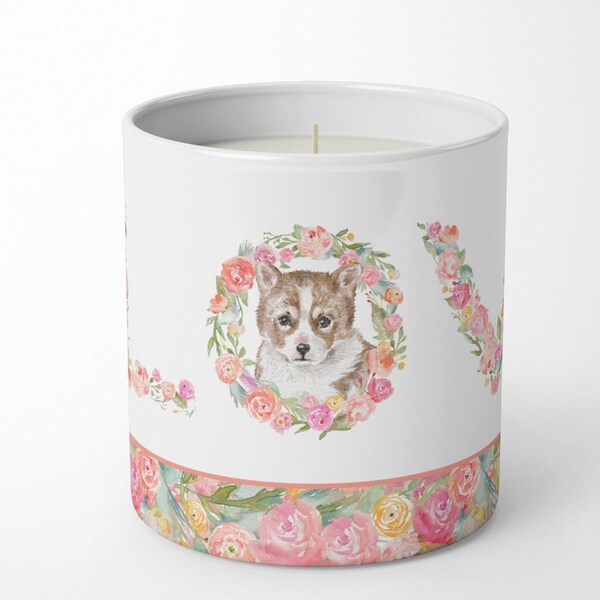 Carolines Treasures 3.75 x 3.25 in. Unisex Corgi No.3 Love 10 oz Decorative Soy Candle - WDK4375CDL