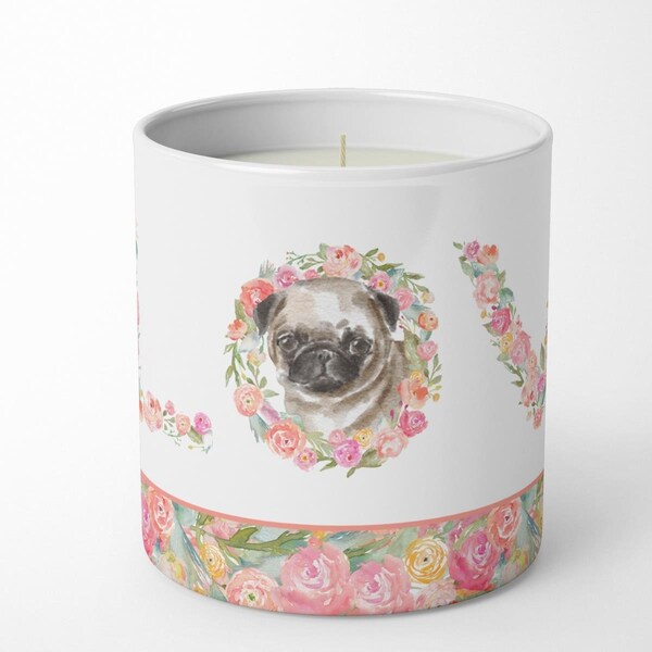 Carolines Treasures 3.75 x 3.25 in. Unisex Pug No.1 Love 10 oz Decorative Soy Candle - WDK4463CDL