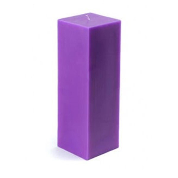 Zest Candle CPZ-159-12 3 x 9 in. Purple Square Pillar Candle, 12PK - CPZ-159_12