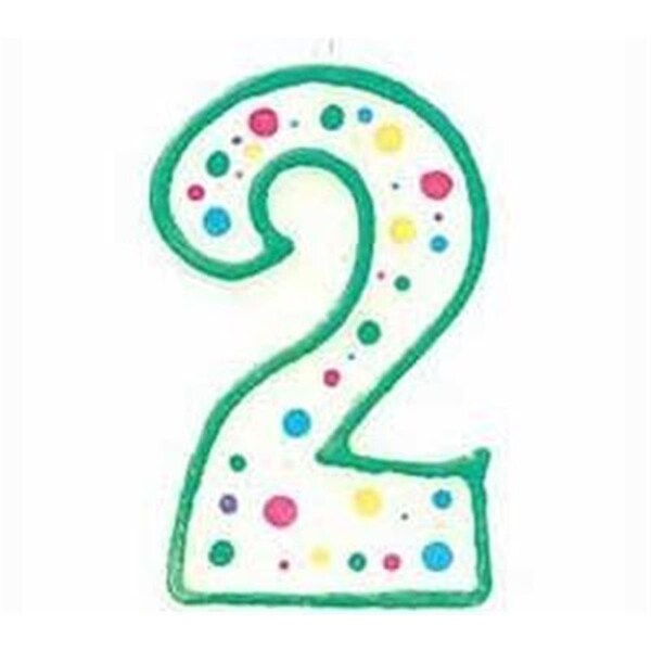 Wilton Enterprises 28119102 3 in. High Numeral 2 Candle- Green - 231605