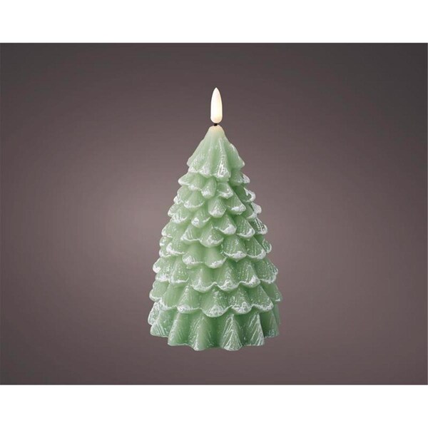 Perspectiva 7.1 in. Indoor Christmas Decor Candle Green - PE2741469