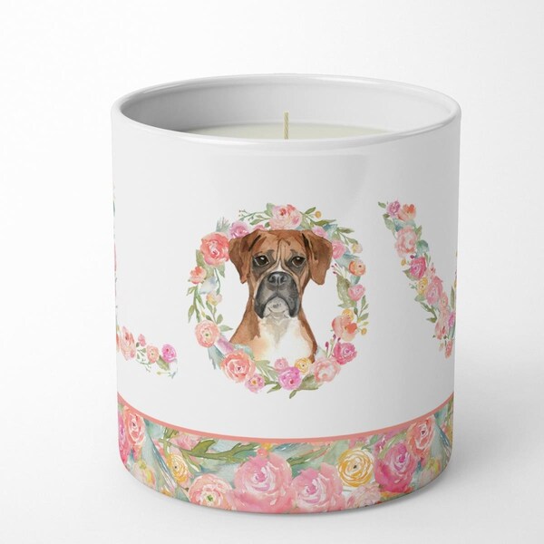 Carolines Treasures 3.75 x 3.25 in. Unisex Boxer Love 10 oz Decorative Soy Candle - WDK4551CDL