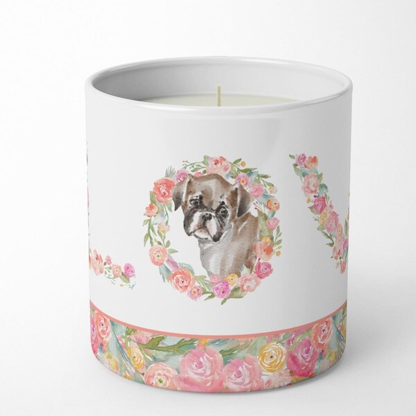 Carolines Treasures 3.75 x 3.25 in. Unisex Boxer Puppy Love 10 oz Decorative Soy Candle - WDK4339CDL