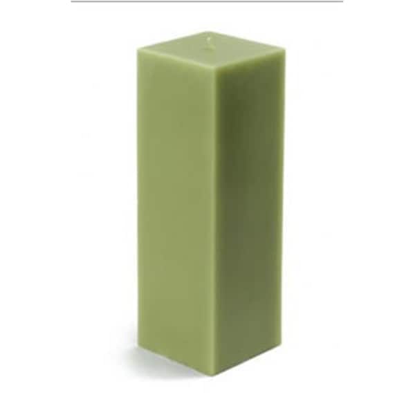 Zest Candle CPZ-157-12 3 x 9 in. Sage Green Square Pillar Candle, 12PK - CPZ-157_12