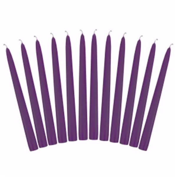 Emkay Candles Emkay Candles 166221 10 x 0.87 in. All Occasion Tapers Candle; Purple - Pack of 12 - 166221