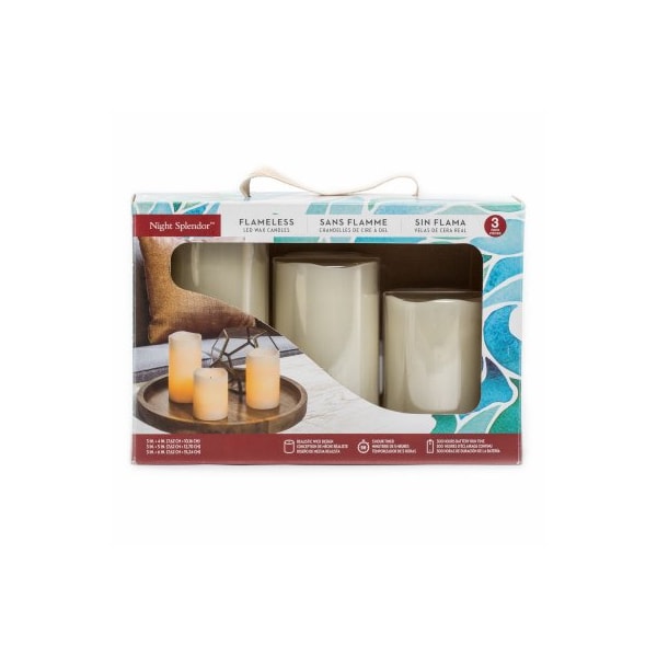 Rimports 3PK CRM Pillar Candles - ENBWT13420MX