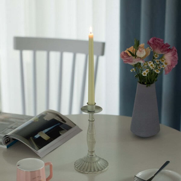 Fabulaxe Antique 8 Distressed Candlestick for Dining Room, Entryway, Kitchen and Vanity - QI004339.SG