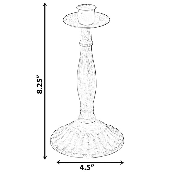 Fabulaxe Antique 8 Distressed Candlestick for Dining Room, Entryway, Kitchen and Vanity - QI004339.SG