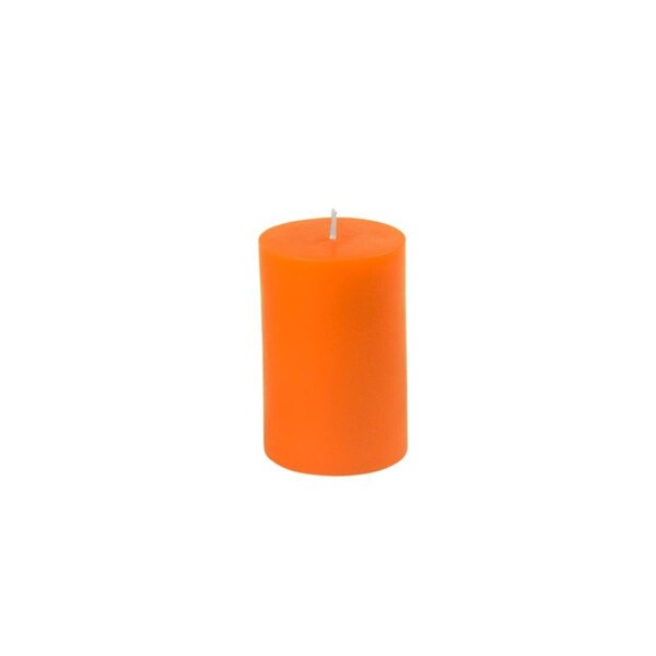 Vaser Designs 2 x 3 in. Orange Pillar Candle; - VA1081247