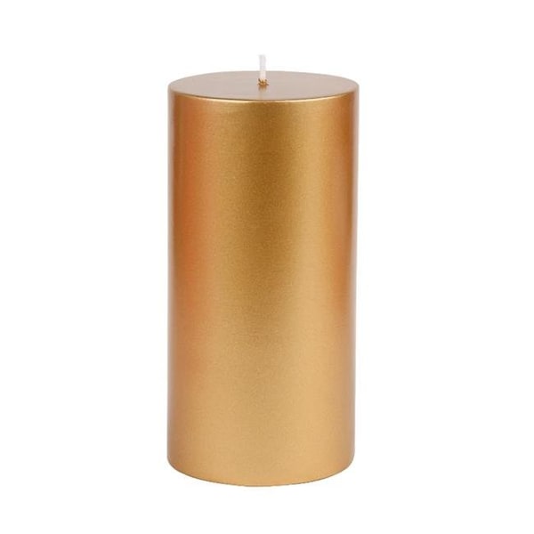 Jeco Jeco CPZ-107 3 x 6 in. Pillar Candle; Metallic Bronze Gold - CPZ-107