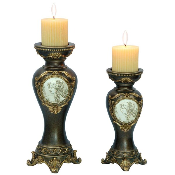 Ore Furniture Ore Furniture K-4192C 14 - 11 in. Handcrafted Bronze Decorative Candle Holder - K-4192C