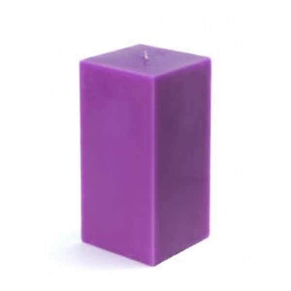 Zest Candle CPZ-146-12 3 x 6 in. Purple Square Pillar Candle, 12PK - CPZ-146_12