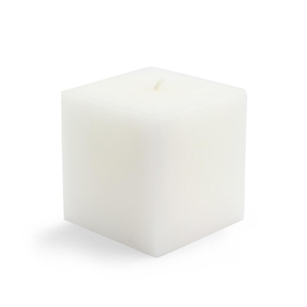 Zest Candle CPZ-125-12 3 x 3 in. White Square Pillar Candles, 12PK - CPZ-125_12
