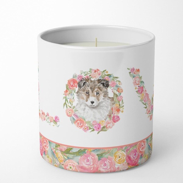 Carolines Treasures 3.75 x 3.25 in. Unisex Sheltie No.3 Love 10 oz Decorative Soy Candle - WDK4486CDL