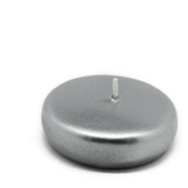 Zest Candle Zest Candle CFZ-044 2 1-4 in. Metallic Silver Floating Candles -24pc-Box - CFZ-044