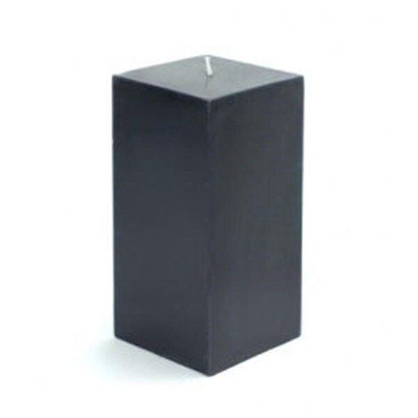 Zest Candle CPZ-148-12 3 x 6 in. Black Square Pillar Candle, 12PK - CPZ-148_12
