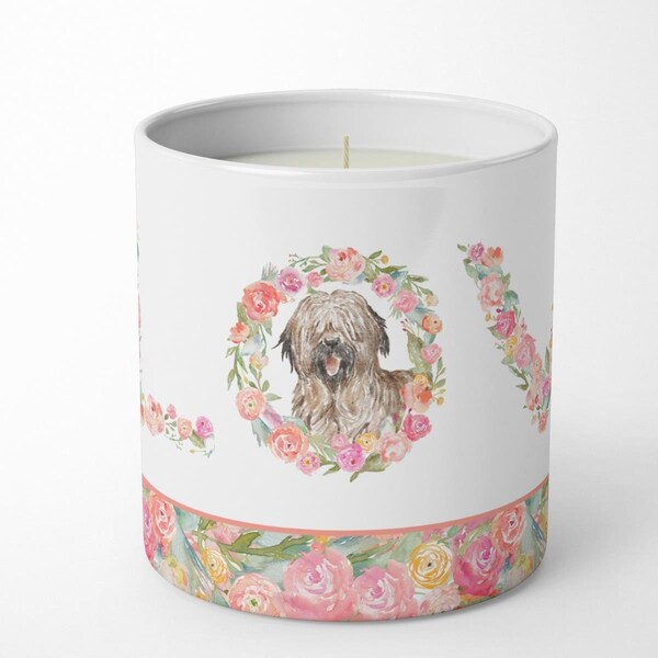 Carolines Treasures 3.75 x 3.25 in. Unisex Briard No.7 Love 10 oz Decorative Soy Candle - WDK4351CDL
