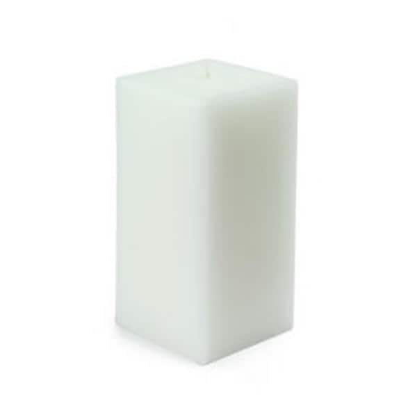 Zest Candle CPZ-138-12 3 x 6 in. White Square Pillar Candle, 12PK - CPZ-138_12