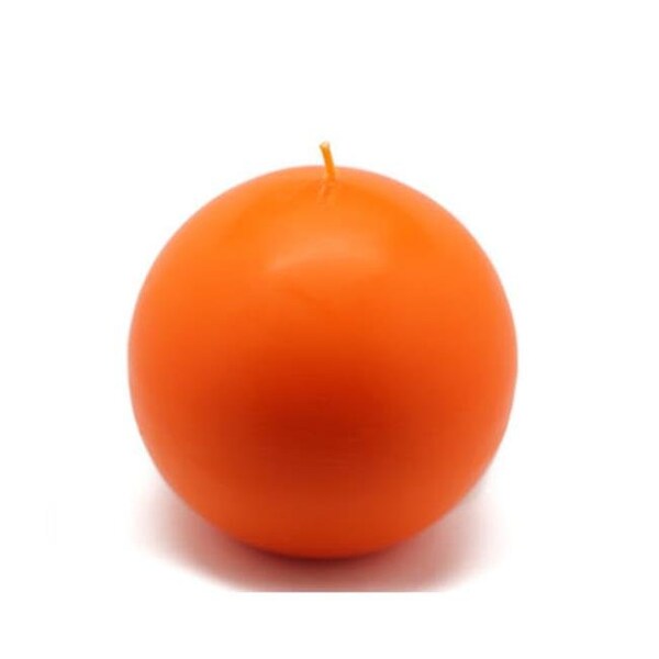 Zest Candle Zest Candle CBZ-029 4 in. Orange Ball Candles -2pc-Box - CBZ-029