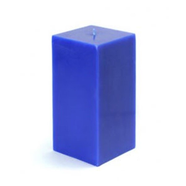 Zest Candle CPZ-147-12 3 x 6 in. Blue Square Pillar Candle, 12PK - CPZ-147_12