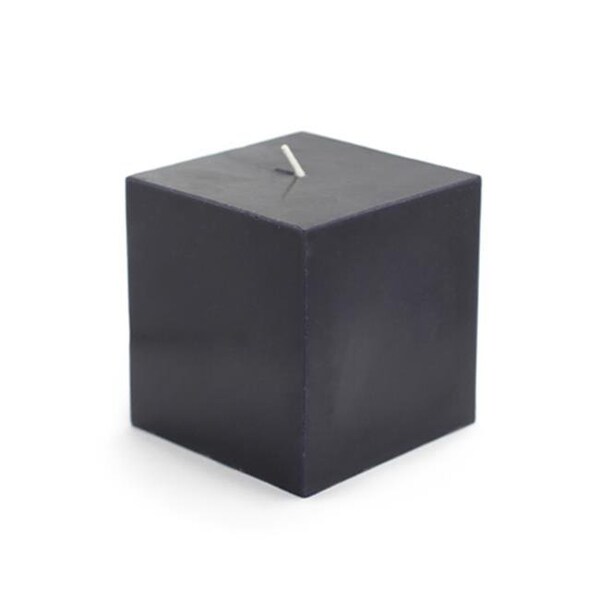 Zest Candle Zest Candle CPZ-135-12 3 x 3 in. Black Square Pillar Candles -12pcs-Case- Bulk - CPZ-135_12