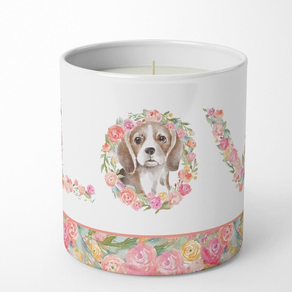 Carolines Treasures 3.75 x 3.25 in. Unisex Beagle No.3 Love 10 oz Decorative Soy Candle - WDK4327CDL
