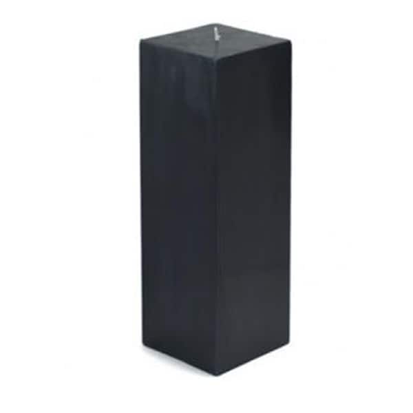 Zest Candle CPZ-161-12 3 x 9 in. Black Square Pillar Candle, 12PK - CPZ-161_12