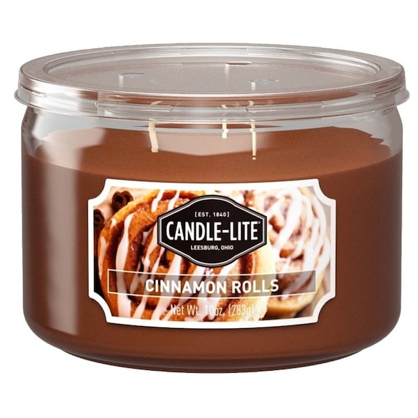 Candle-Lite Scented Candle, Cinnamon Pecan Swirl Fragrance, Caramel Brown Candle - 1879549