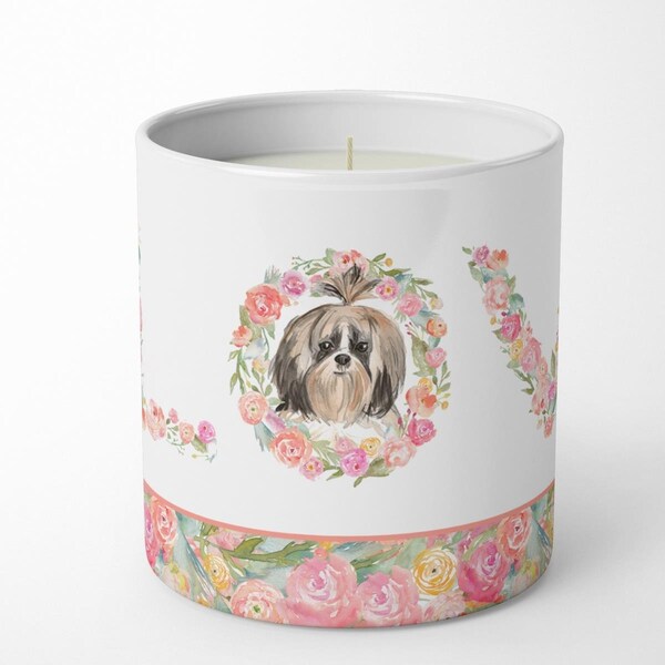 Carolines Treasures 3.75 x 3.25 in. Unisex Shih Tzu Love 10 oz Decorative Soy Candle - WDK4619CDL