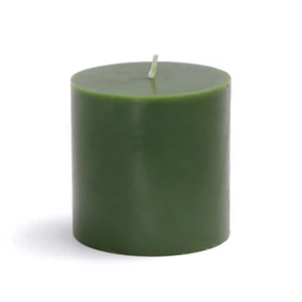 Zest Candle CPZ-079-12 3 x 3 in. Hunter Green Pillar Candles, 12PK - CPZ-079_12