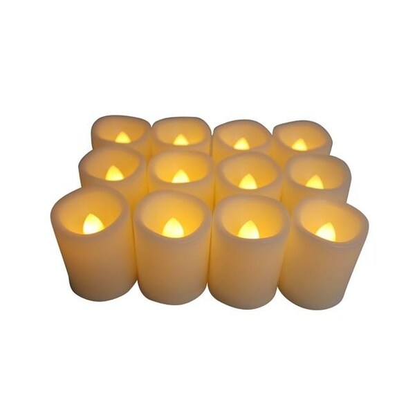 Ecogecko EcoGecko 88121-12 Indoor & Outdoor Flameless Votive Candles with 6 hour Timer - Pack of 12 - 88121-12