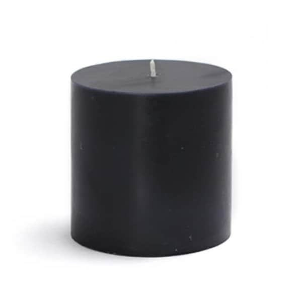 Zest Candle Zest Candle CPZ-081-12 3 x 3 in. Black Pillar Candles -12pcs-Case- Bulk - CPZ-081_12