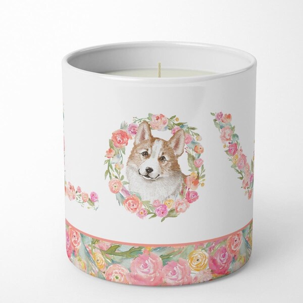 Carolines Treasures 3.75 x 3.25 in. Unisex Corgi No.5 Love 10 oz Decorative Soy Candle - WDK4377CDL