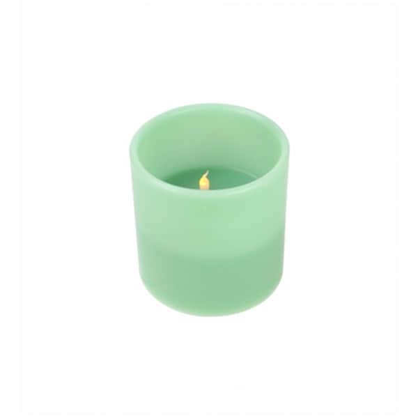 Northlight Seasonal Sage Green Battery Operated Flameless LED Lighted -Wick Flickering Wax Christmas Pillar Candle - 31755269