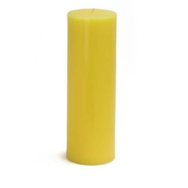 Zest Candle CPZ-096-12 3 x 9 in. Yellow Pillar Candles, 12PK - CPZ-096_12