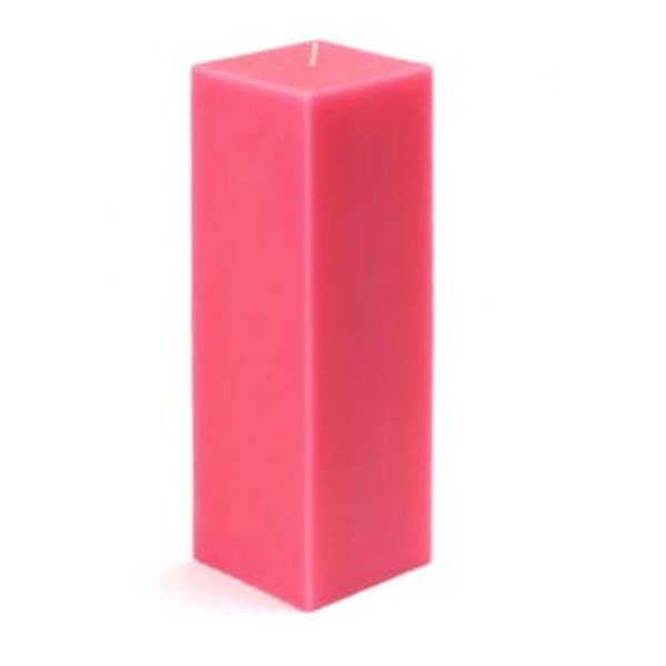Zest Candle CPZ-156-12 3 x 9 in. Hot Pink Square Pillar Candle, 12PK - CPZ-156_12